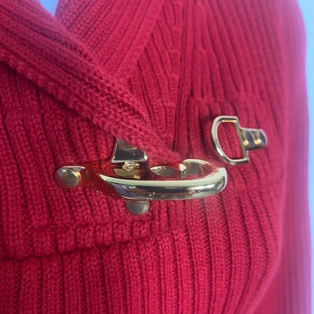 Vintage Ralph Lauren Black Label Red Holiday Cotton Sweater